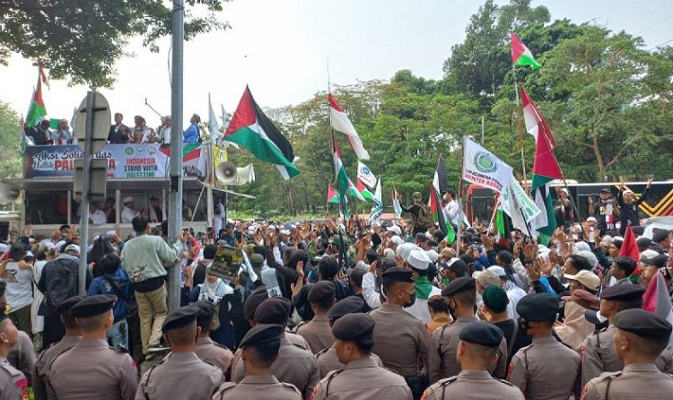  Solidaritas Palestina, FPI-PA 212-GNPF Ulama Gelar Aksi di Depan Kedubes AS Jakarta