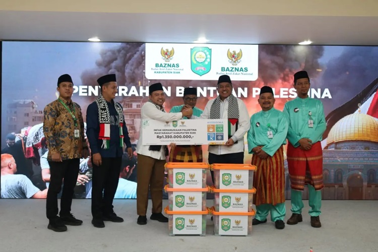 Bupati Siak Salurkan Rp1,3 Miliar Dana Bantuan Kemanusiaan untuk Palestina Melalui BAZNAS