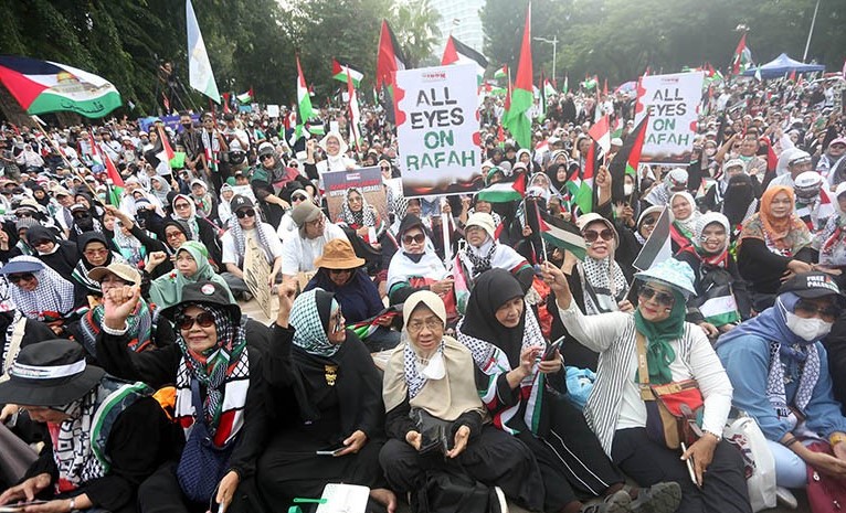  Aksi Bela Palestina Kembali Digelar di Kedubes AS