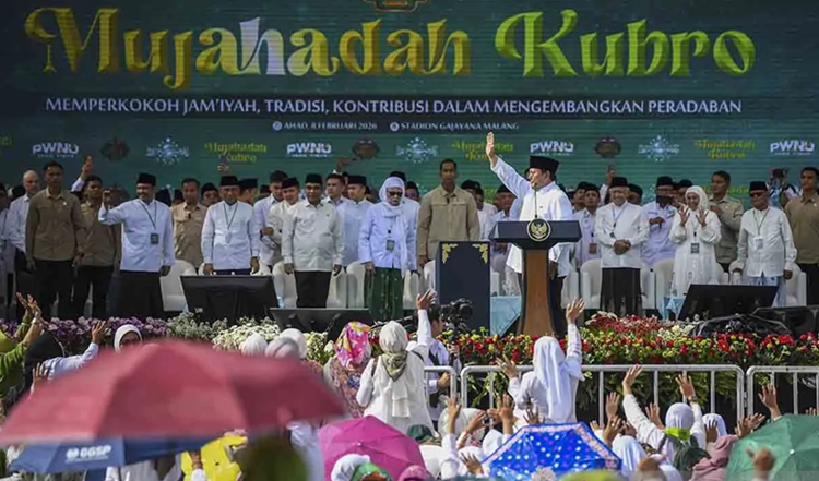  Presiden Prabowo Hadiri Mujahadah Kubro NU di Stadion Gajayana Malang